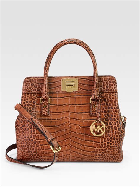 crocodile style michael kors bag|Michael Kors crocodile embossed bag.